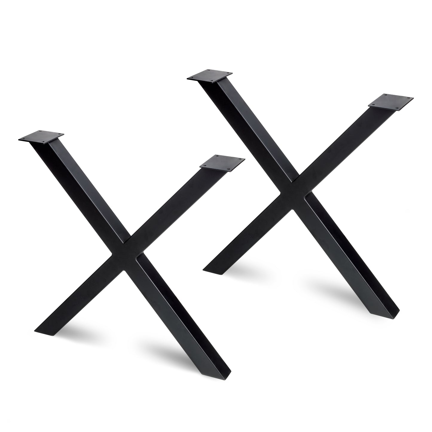 Emuca Set di gambe per tavolo Cross, larghezza 695mm, Acciaio, Verniciato nero