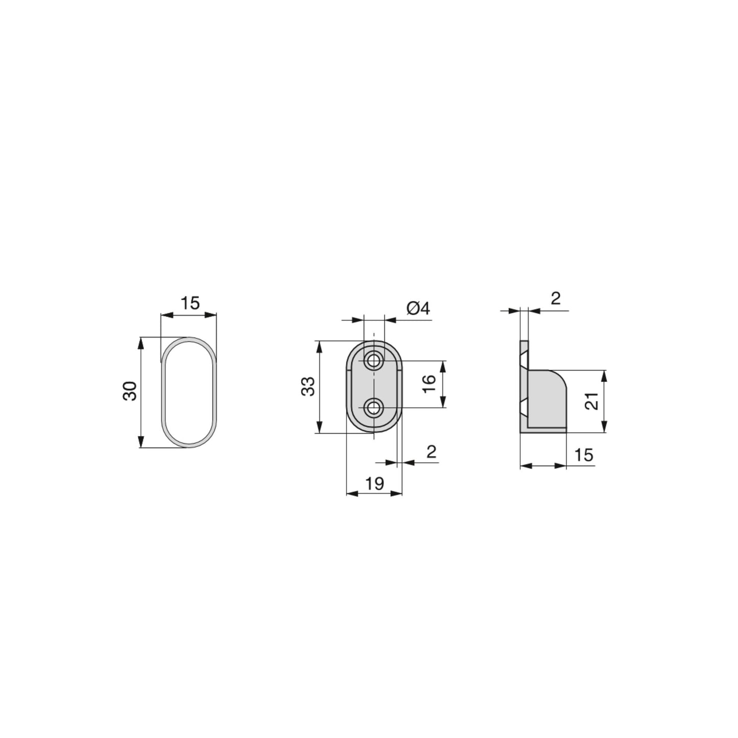 Emuca Lotto di 2 tubi appendiabiti ovali 30x15mm per armadi lunghezza 1,15m con reggitubi, Acciaio e Zama, Cromato lucido