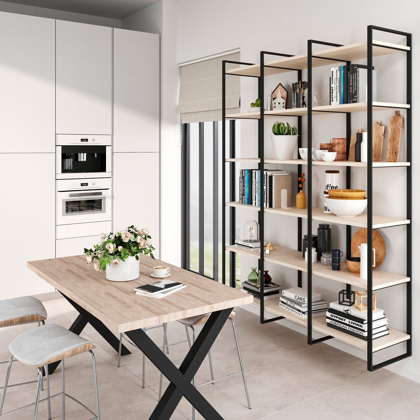 Emuca Set di telai per scaffali Lader, altezza 1790 mm, Acciaio, Verniciato nero