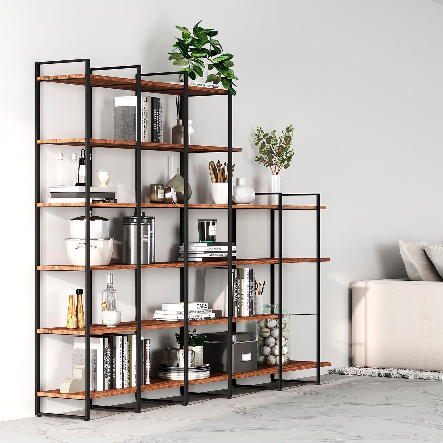 Emuca Set di telai per scaffali Lader, altezza 1790 mm, Acciaio, Verniciato nero
