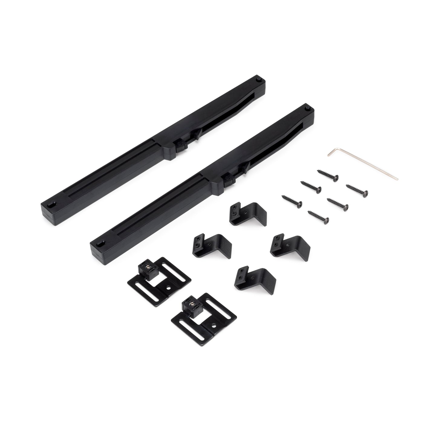 Emuca Kit di ferramentaper porta scorrevole appesa in legno Barn, con chiusura soft, pannelli non inclusi, Acciaio e Tecnoplastica, Verniciato nero