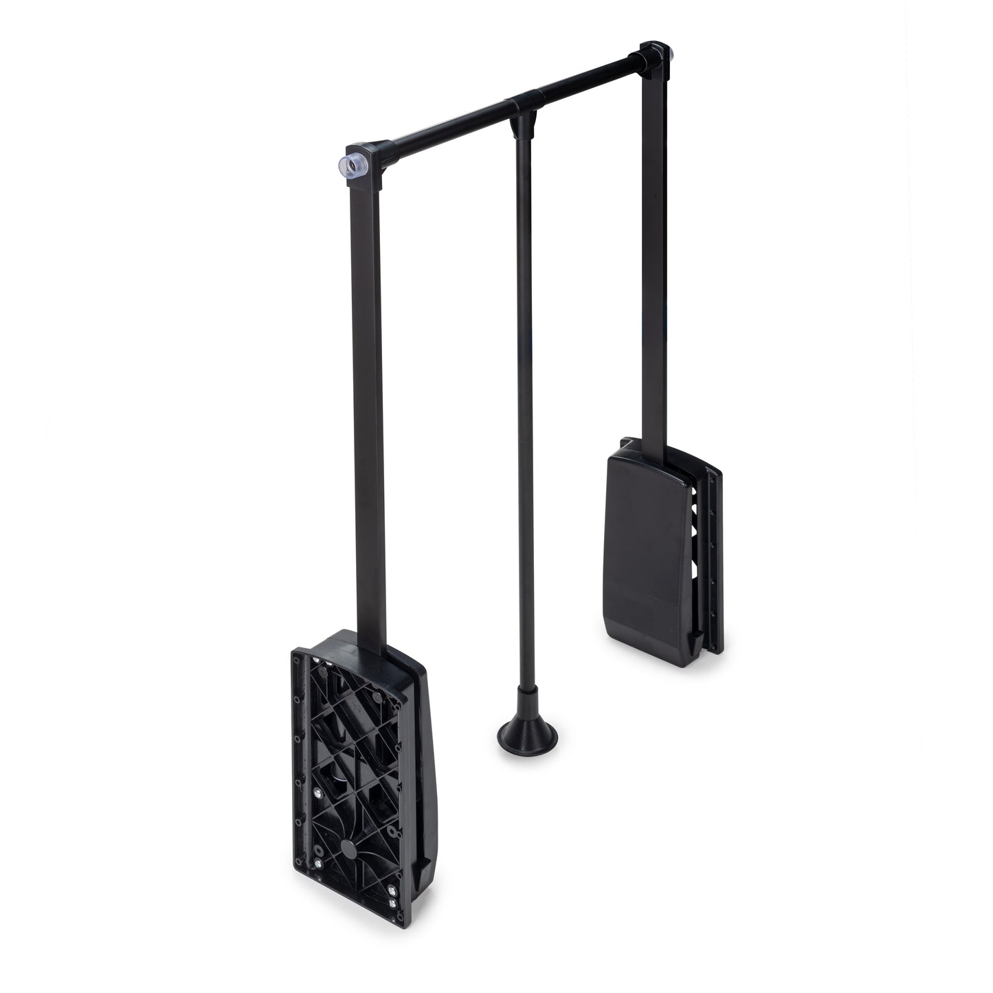 Emuca Appendiabiti per armadio Hang, larghezza regolabile 600-830 mm, Acciaio e Tecnoplastica, Verniciato nero