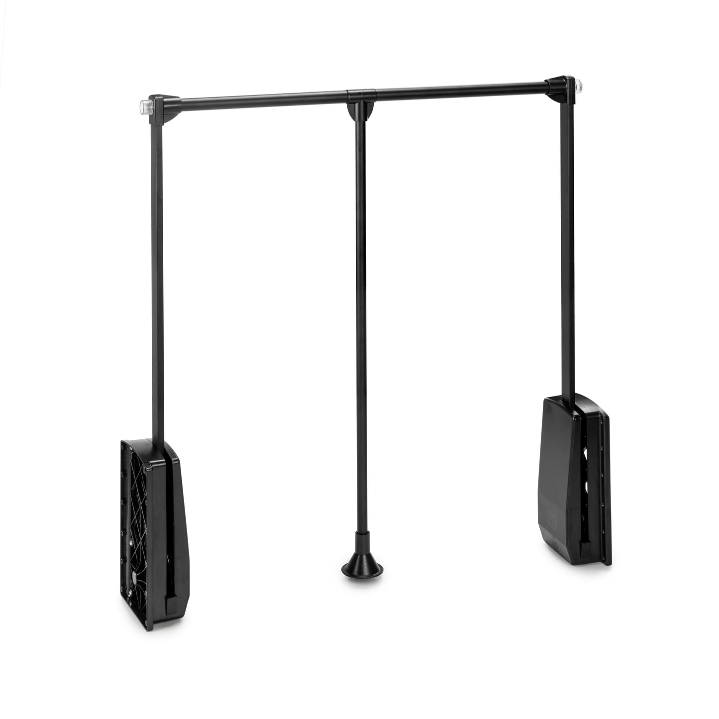 Emuca Appendiabiti per armadio Hang, larghezza regolabile 830-1150 mm, Acciaio e Tecnoplastica, Verniciato nero