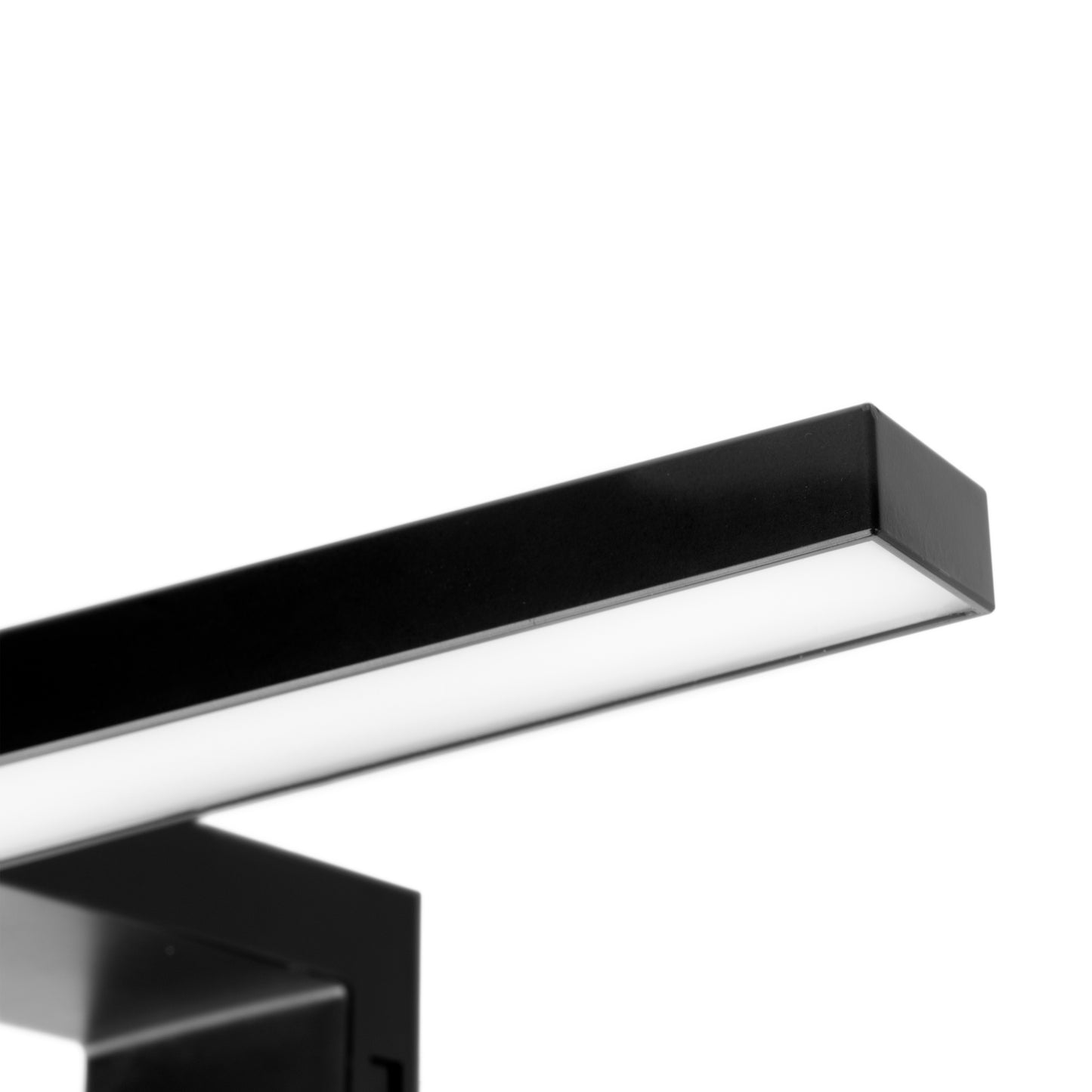 Emuca Faretto LED per specchio da bagno Virgo (AC 230V 50Hz), non necessita di convertitore, L300mm, Luce Bianco Freddo 6.000K, Tecnoplastica, Verniciato nero