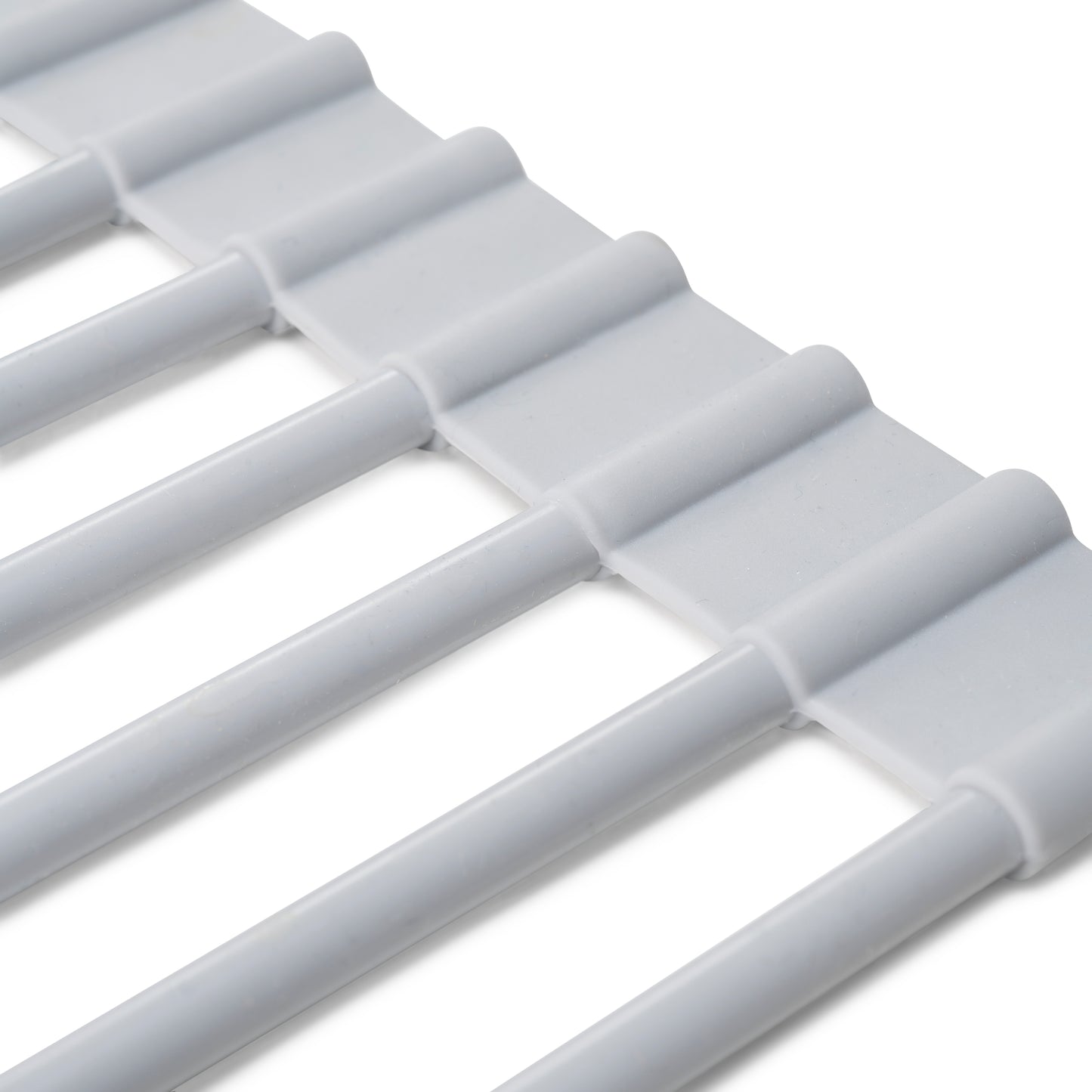 Emuca Scolapiatti flessibile in silicone, Acciaio e Tecnoplastica, Grigia