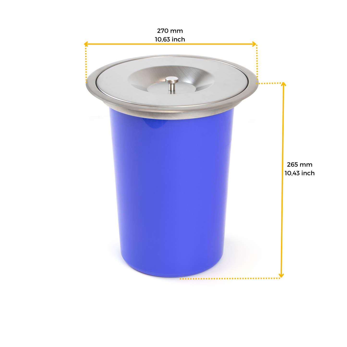 Emuca Recycle, contenitore per rifiuti da incasso per il spessore di lavoro della cucina, 1 contenitore estraibile da 7 lt, Acciaio inossidabile e Tecnoplastica