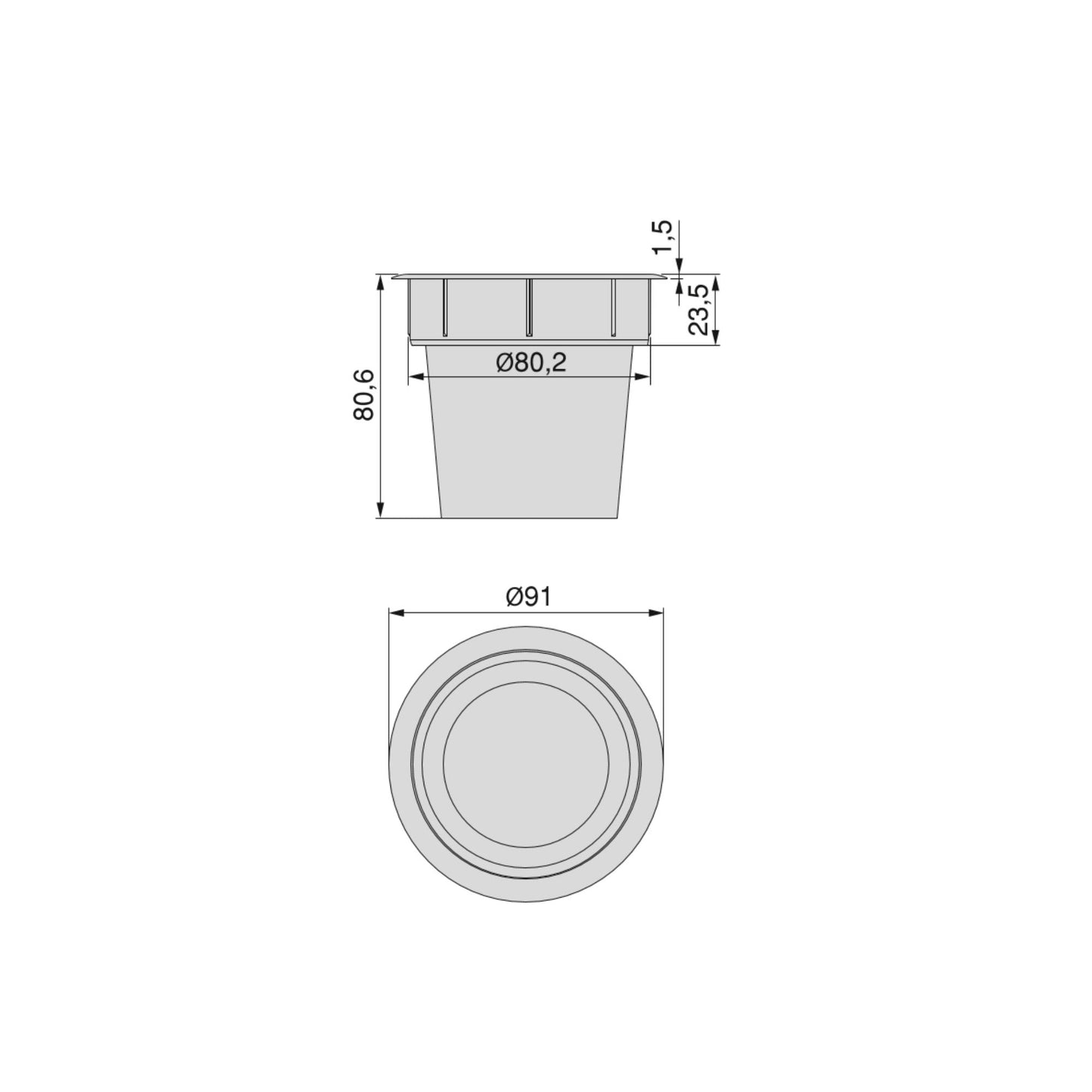 Emuca Accessorio porta oggetti Pot, Plastica bianca, Tecnoplastica.