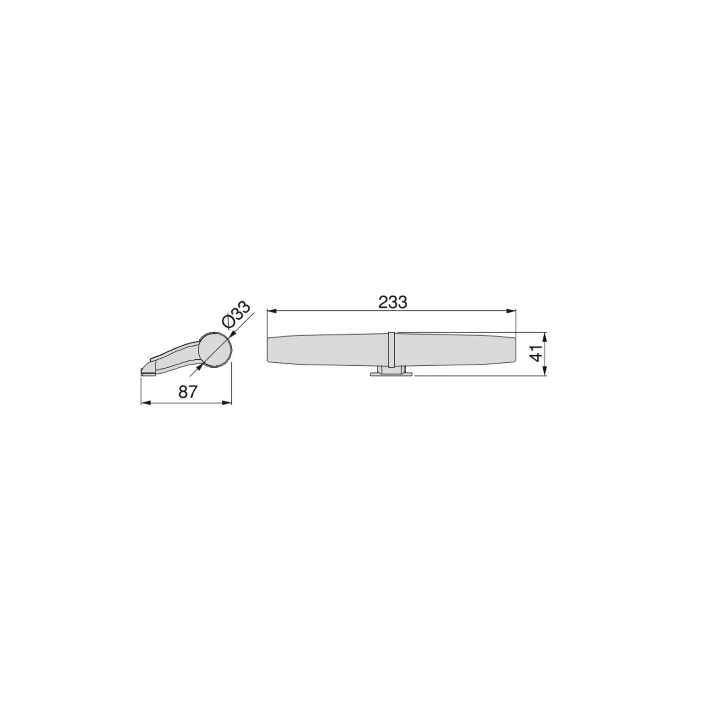 Emuca Faretto LED per specchio da bagno Gemini (AC 230V 50Hz), non necessita di convertitore, L233mm, Luce Bianco naturale 4.000K, Tecnoplastica e Alluminio, Cromato