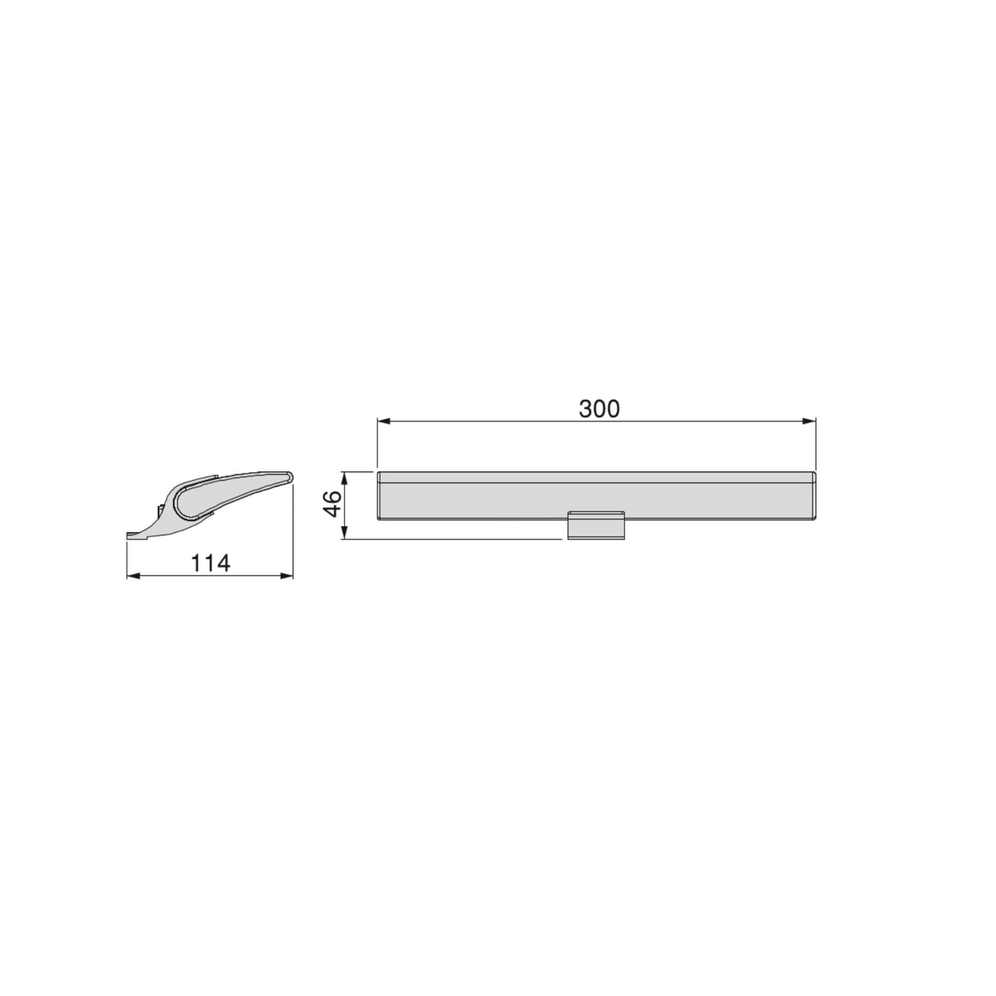 Emuca Faretto LED per specchio da bagno Aries (AC 230V 50Hz), non necessita di convertitore, L300mm, Luce Bianco Freddo 5.700K, Tecnoplastica e Alluminio, Cromato lucido
