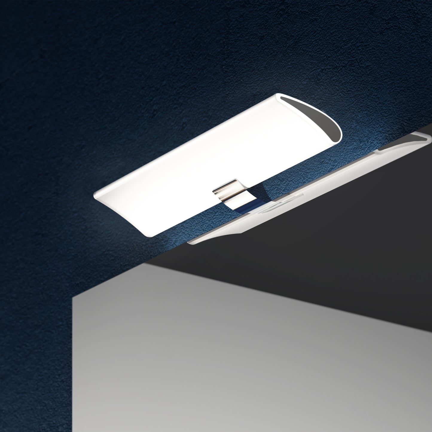 Emuca Faretto LED per specchio da bagno Aries (AC 230V 50Hz), non necessita di convertitore, L300mm, Luce Bianco Freddo 5.700K, Tecnoplastica e Alluminio, Cromato lucido