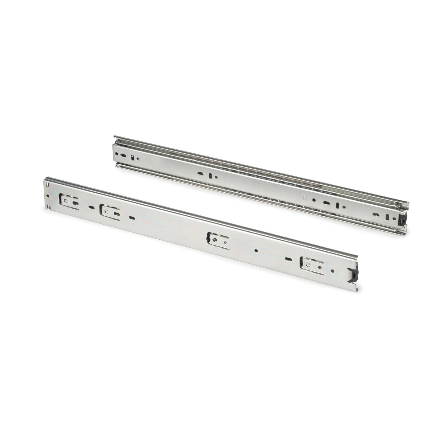 Emuca Lotto di 4 set guide per cassetti, a sfera, per cassetti con carichi pesanti, estrazione totale, altezza 51 mm, profondità 400 mm, Acciaio, Zincato bianco