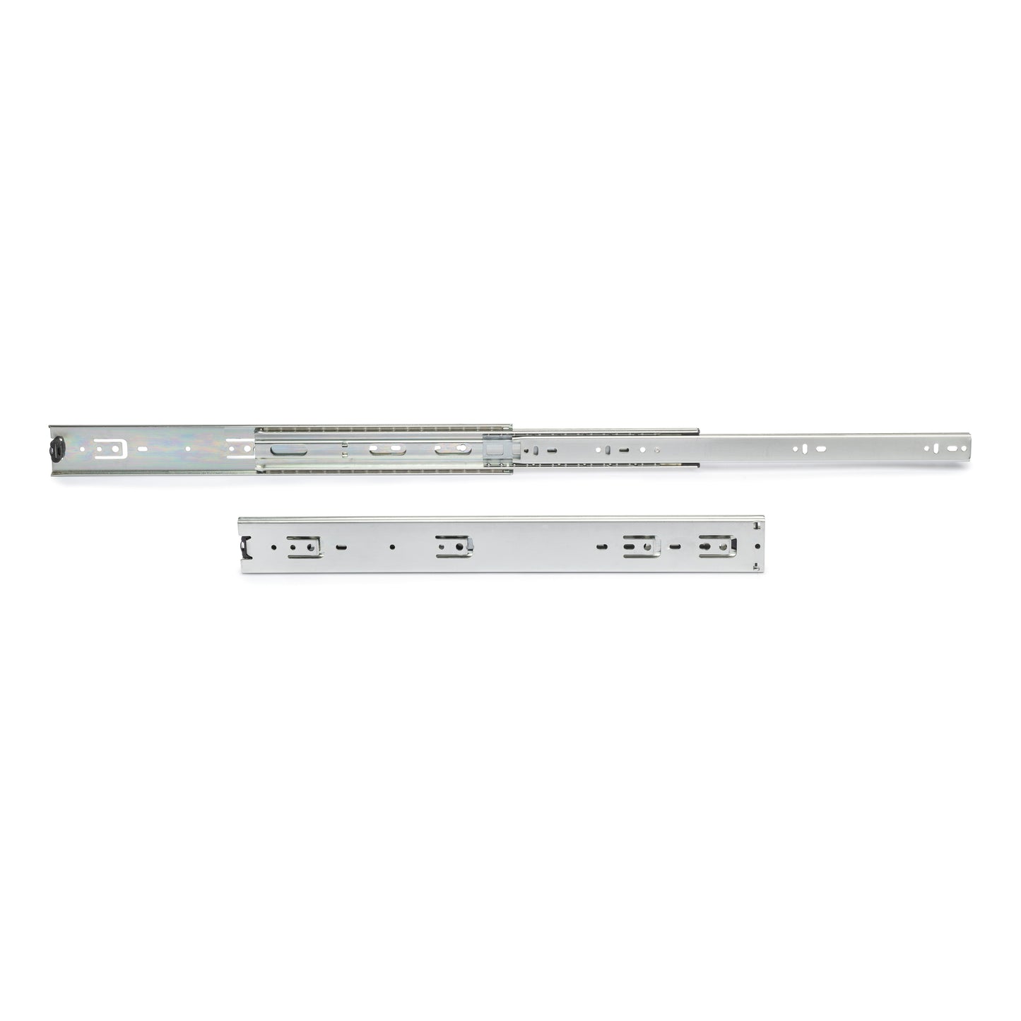 Emuca Lotto di 4 set guide per cassetti, a sfera, per cassetti con carichi pesanti, estrazione totale, altezza 51 mm, profondità 400 mm, Acciaio, Zincato bianco
