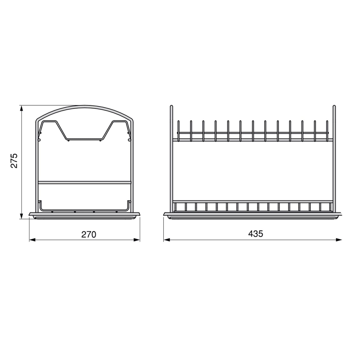 Emuca Scolapiatti da appoggioSuprastar, 435x270x275 mm, Acciaio, Cromato lucido