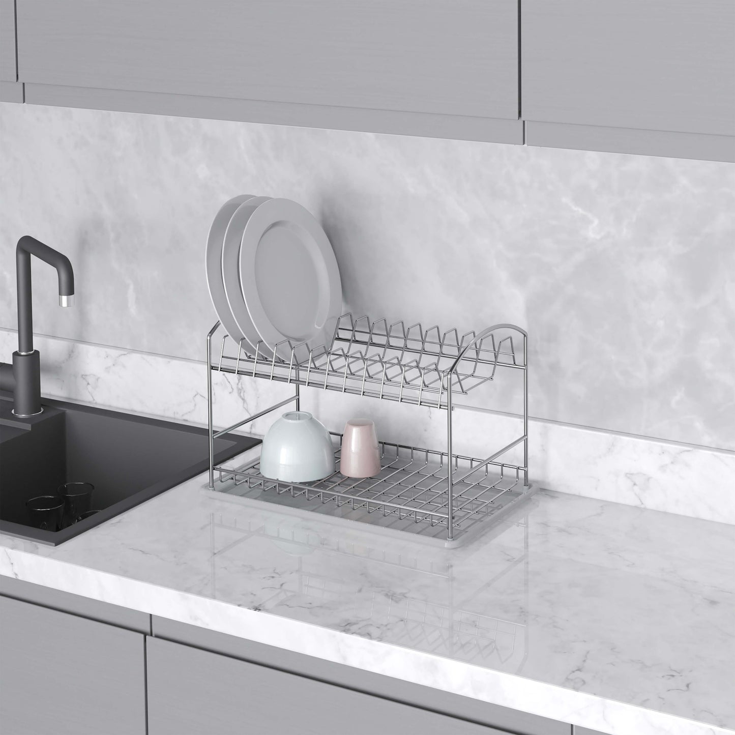 Emuca Scolapiatti da appoggioSuprastar, 435x270x275 mm, Acciaio, Cromato lucido