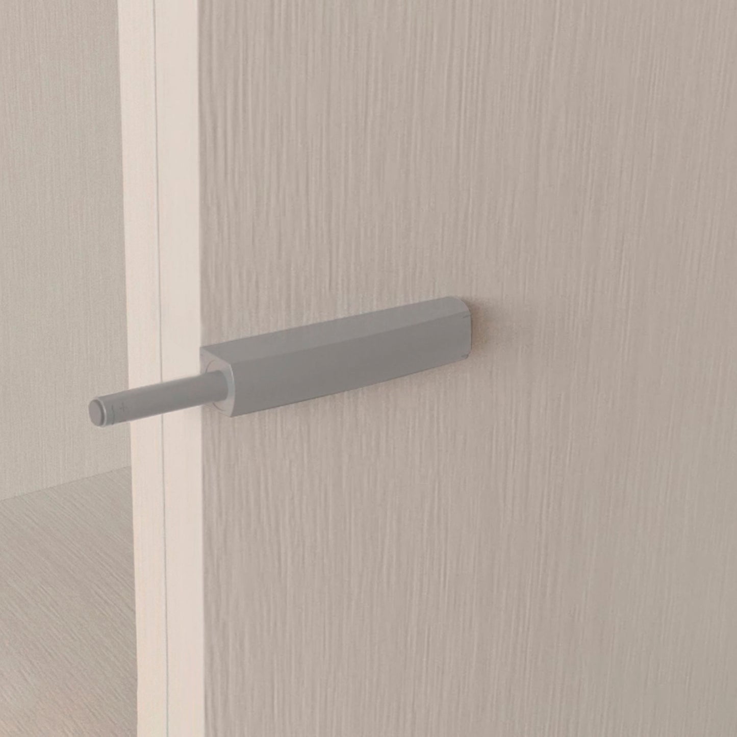 Emuca Lotto di 10 chiusure per porte da avvitare ai mobili con regolazione Push Lite, lunghezza 80 mm, Chiusura soft, Tecnoplastica, Grigia