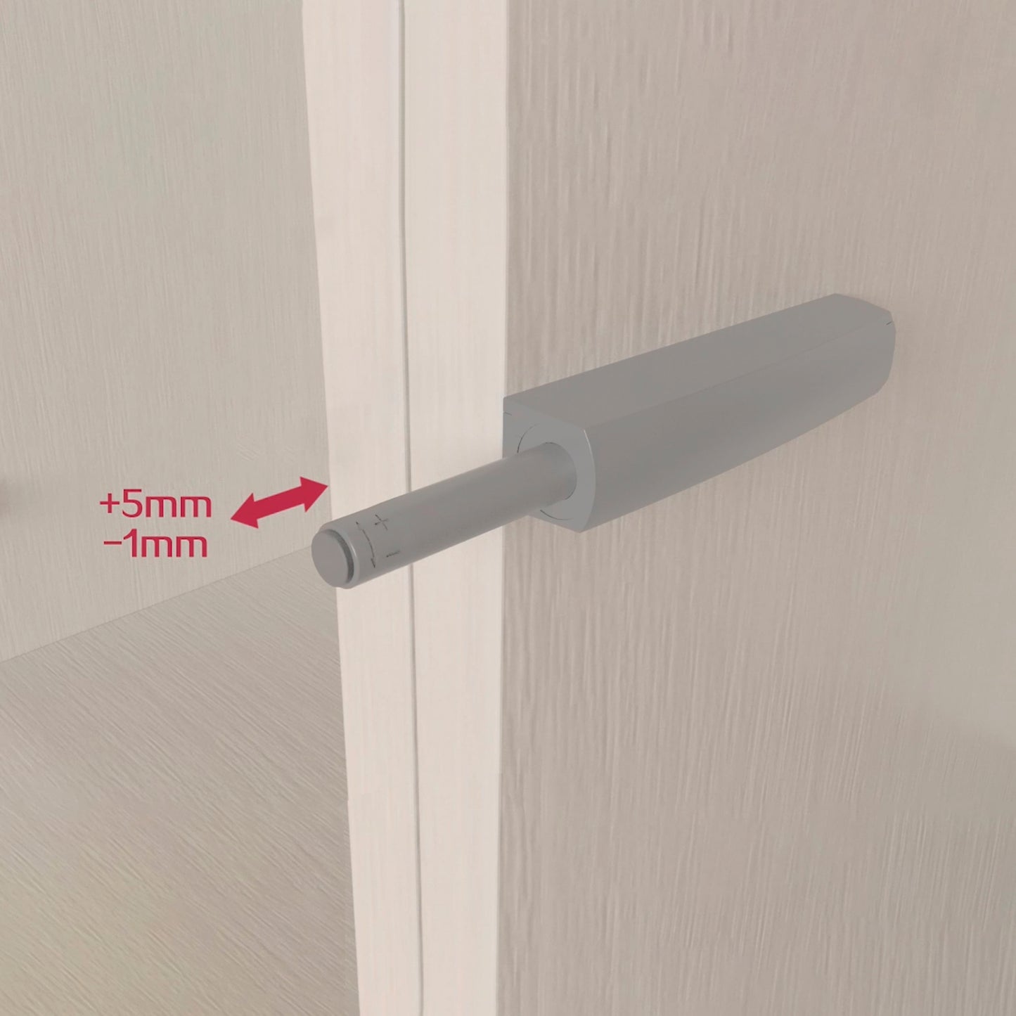 Emuca Lotto di 10 chiusure per porte da avvitare ai mobili con regolazione Push Lite, lunghezza 80 mm, Chiusura soft, Tecnoplastica, Grigia