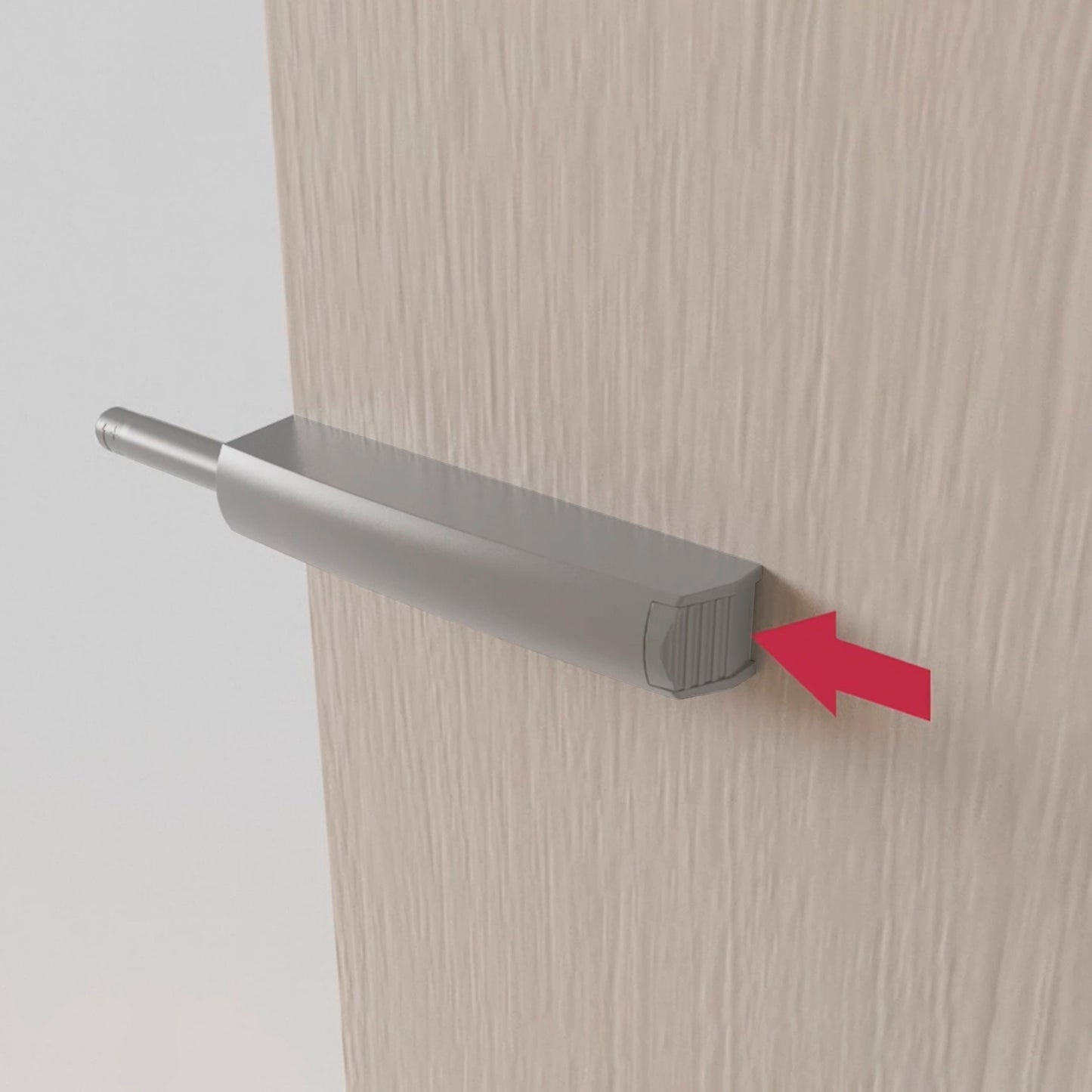 Emuca Lotto di 10 chiusure per porte da avvitare ai mobili con regolazione Push Lite, lunghezza 80 mm, Chiusura soft, Tecnoplastica, Grigia