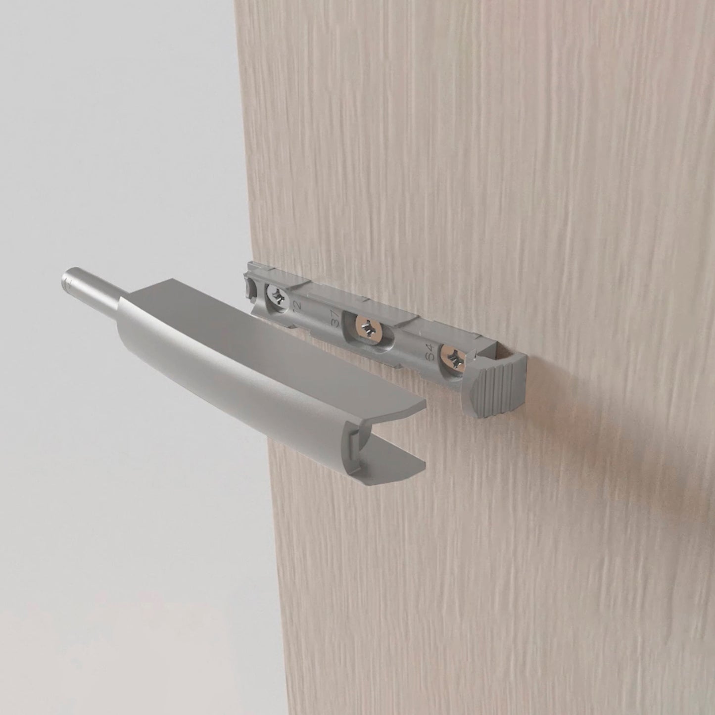 Emuca Lotto di 10 chiusure per porte da avvitare ai mobili con regolazione Push Lite, lunghezza 80 mm, Chiusura soft, Tecnoplastica, Grigia