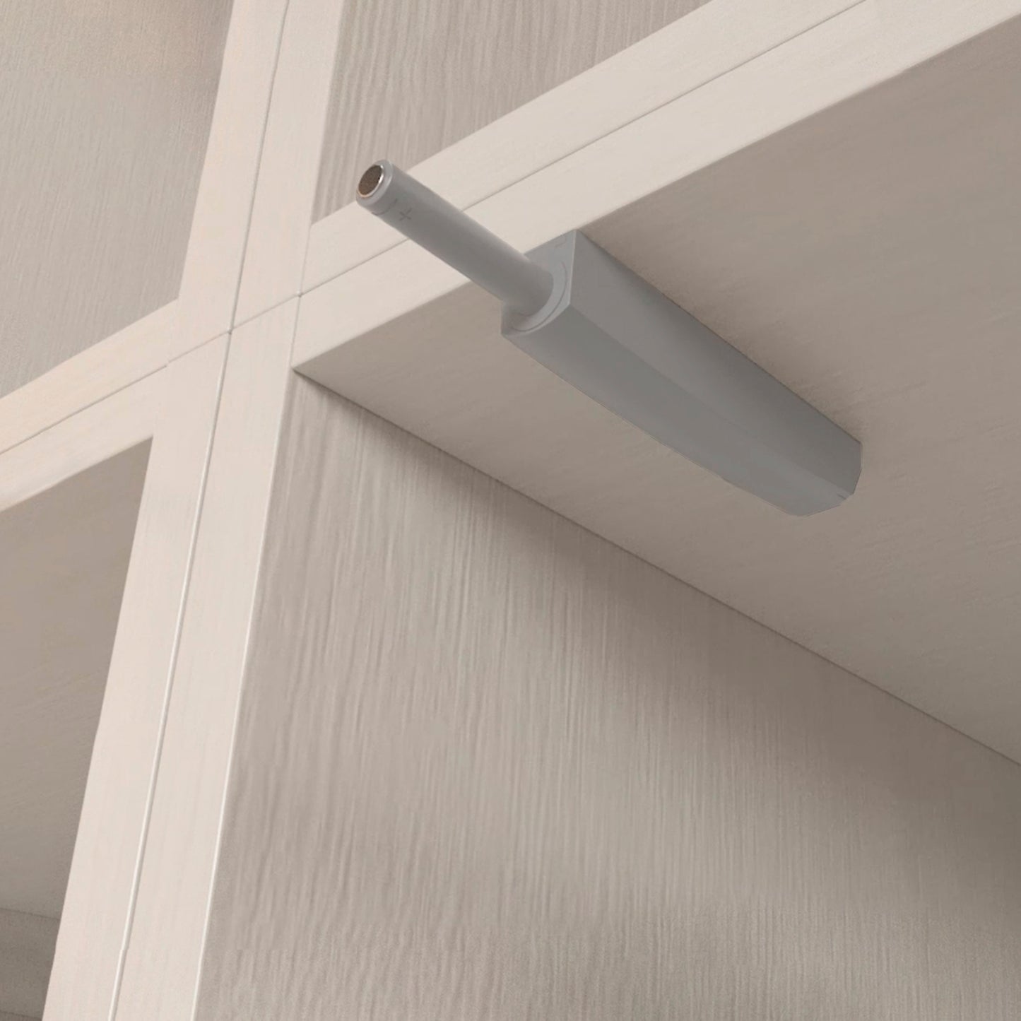 Emuca Lotto di 10 chiusure per porte da avvitare ai mobili con regolazione Push Lite, lunghezza 80 mm, Magnetica, Tecnoplastica, Grigia