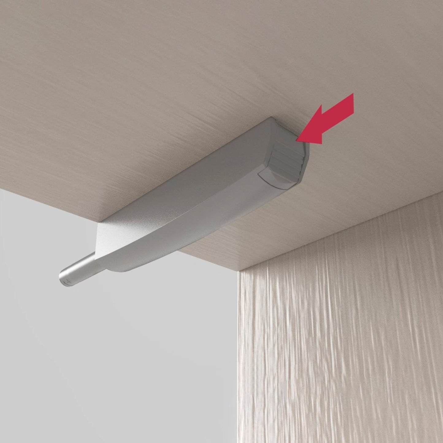 Emuca Lotto di 10 chiusure per porte da avvitare ai mobili con regolazione Push Lite, lunghezza 80 mm, Magnetica, Tecnoplastica, Grigia