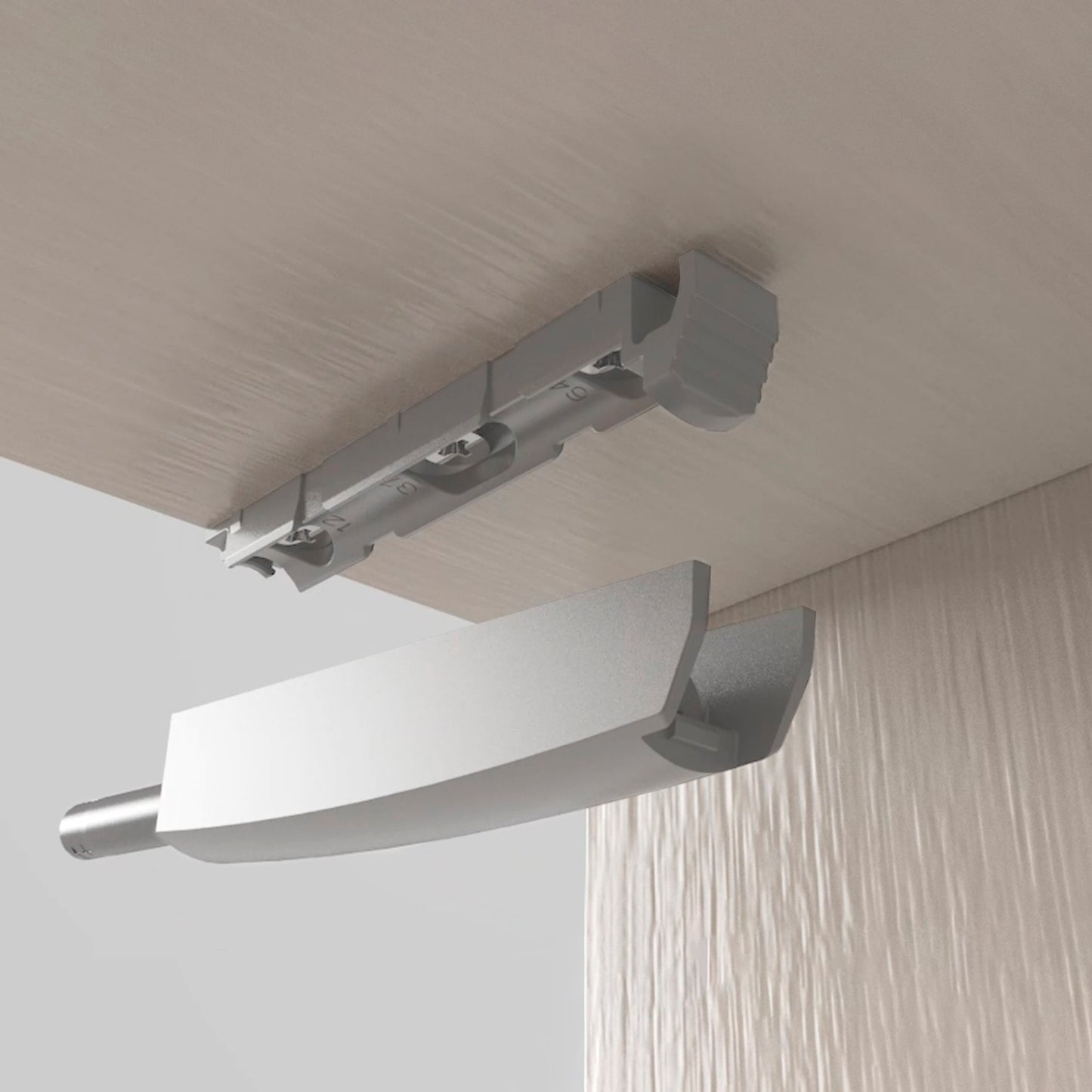 Emuca Lotto di 10 chiusure per porte da avvitare ai mobili con regolazione Push Lite, lunghezza 80 mm, Magnetica, Tecnoplastica, Grigia