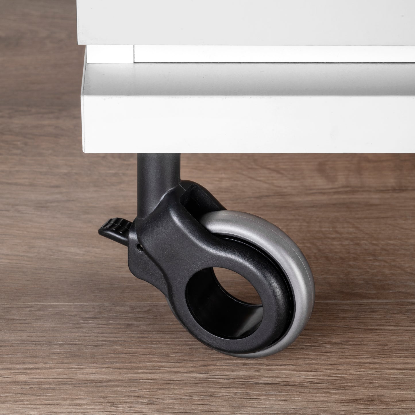 Emuca Lotto di 4 ruote Hole 2 con piastra di montaggio, diametro 60 mm, Acciaio e plastica, Tecnoplastica grigio