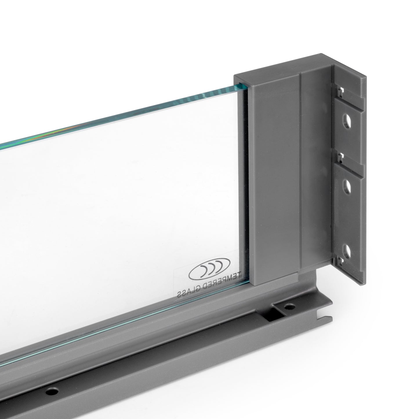 Emuca cassetto esterno Vertex 40 kg con laterale in vetro 131 mm di altezza, 450 mm di profondità, Acciaio, Alluminio e Vetro, Grigio antracite