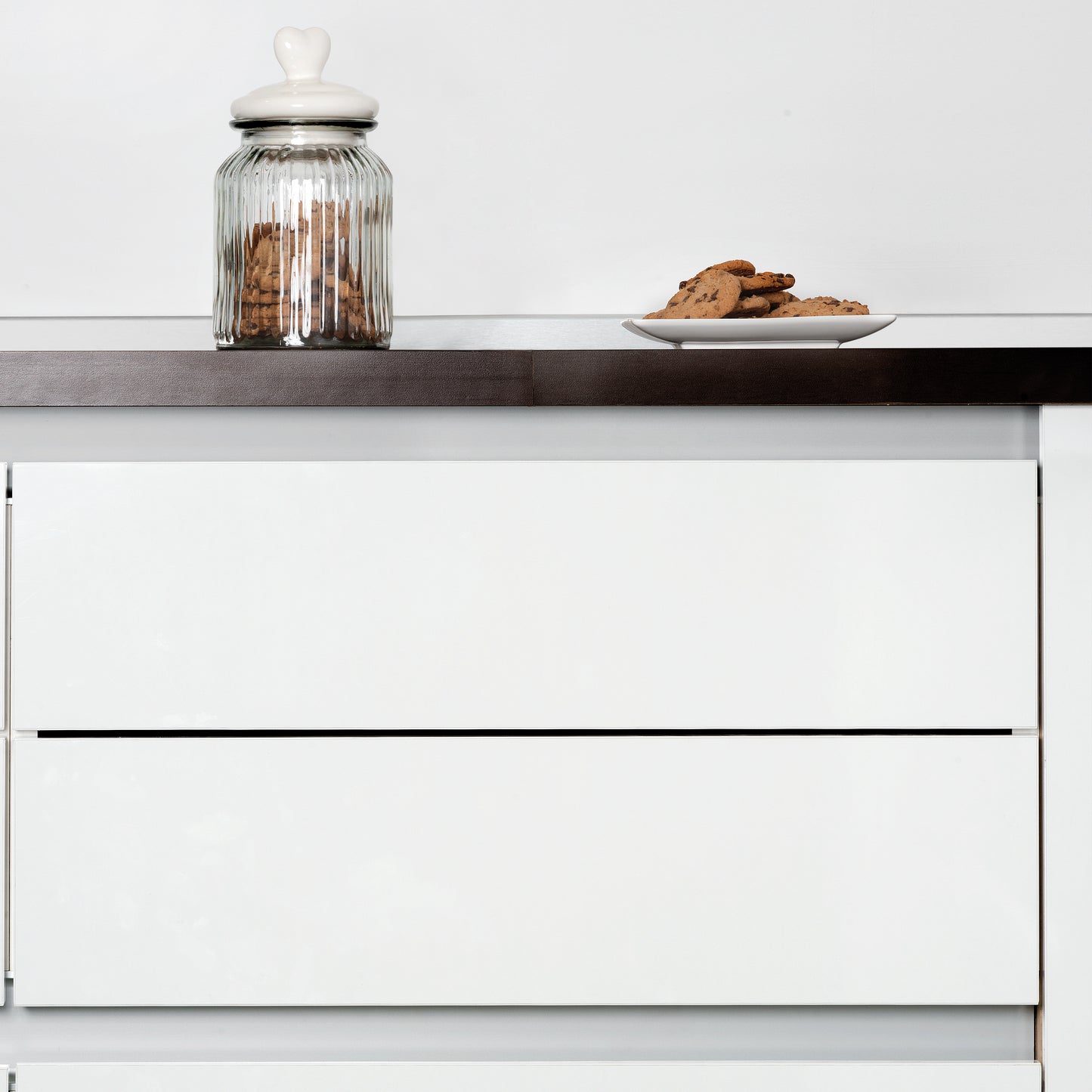 Emuca Kit di 2 profili superiori Gola per mobili da cucina, lunghezza 2,35m, con accessori, Alluminio, Anodizzato opaco