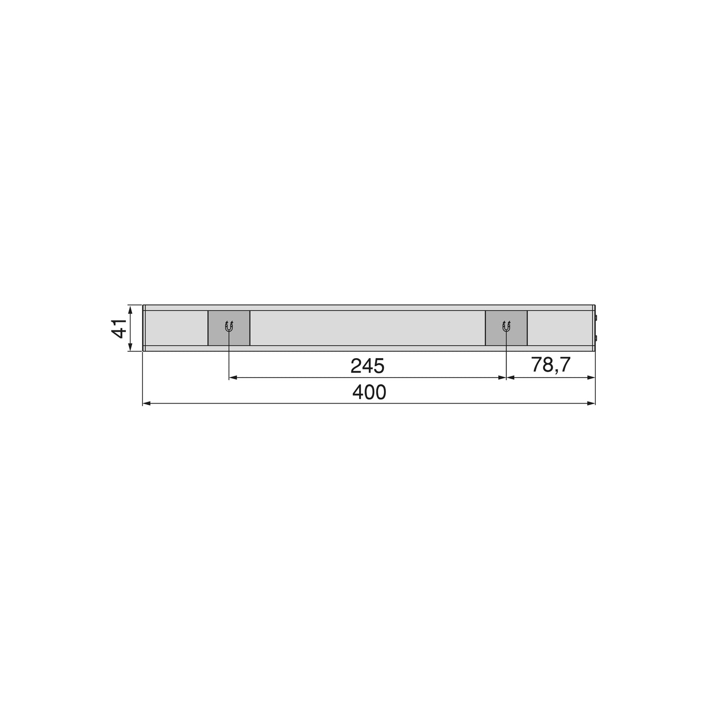 Emuca Lampada LED ricaricabile con USB Kaus con sensore di movimento, L400mm, Tecnoplastica e Alluminio, Anodizzato opaco