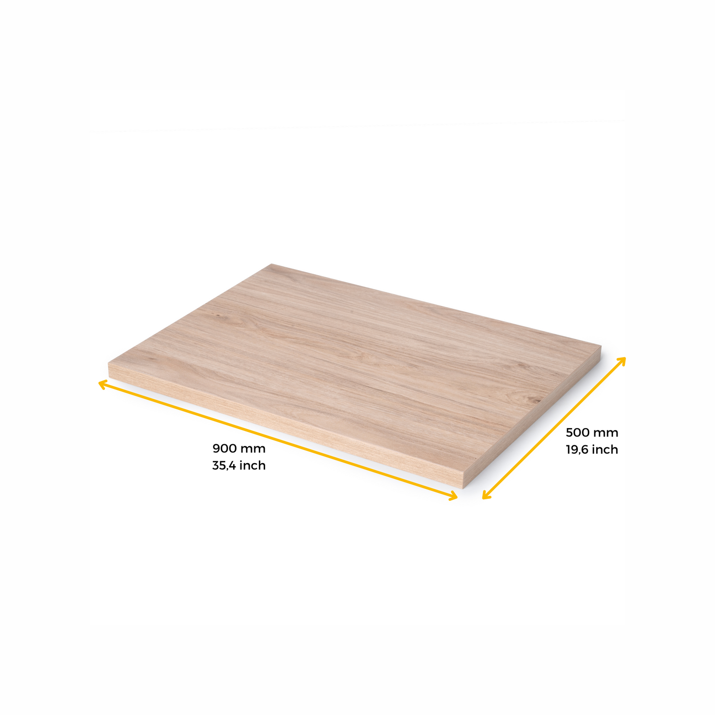 Emuca Piano da tavolo, 900x500 mm, spessore 30 mm, Legno, Finitura rovere