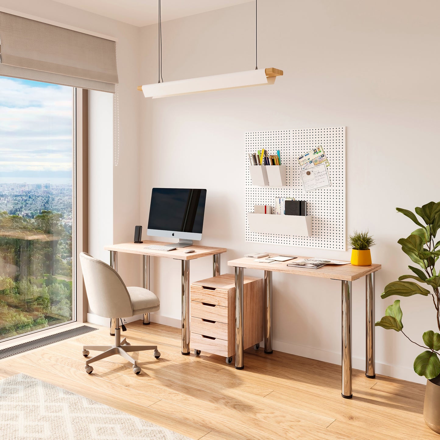 Emuca Piano da tavolo, 900x500 mm, spessore 30 mm, Legno, Finitura rovere