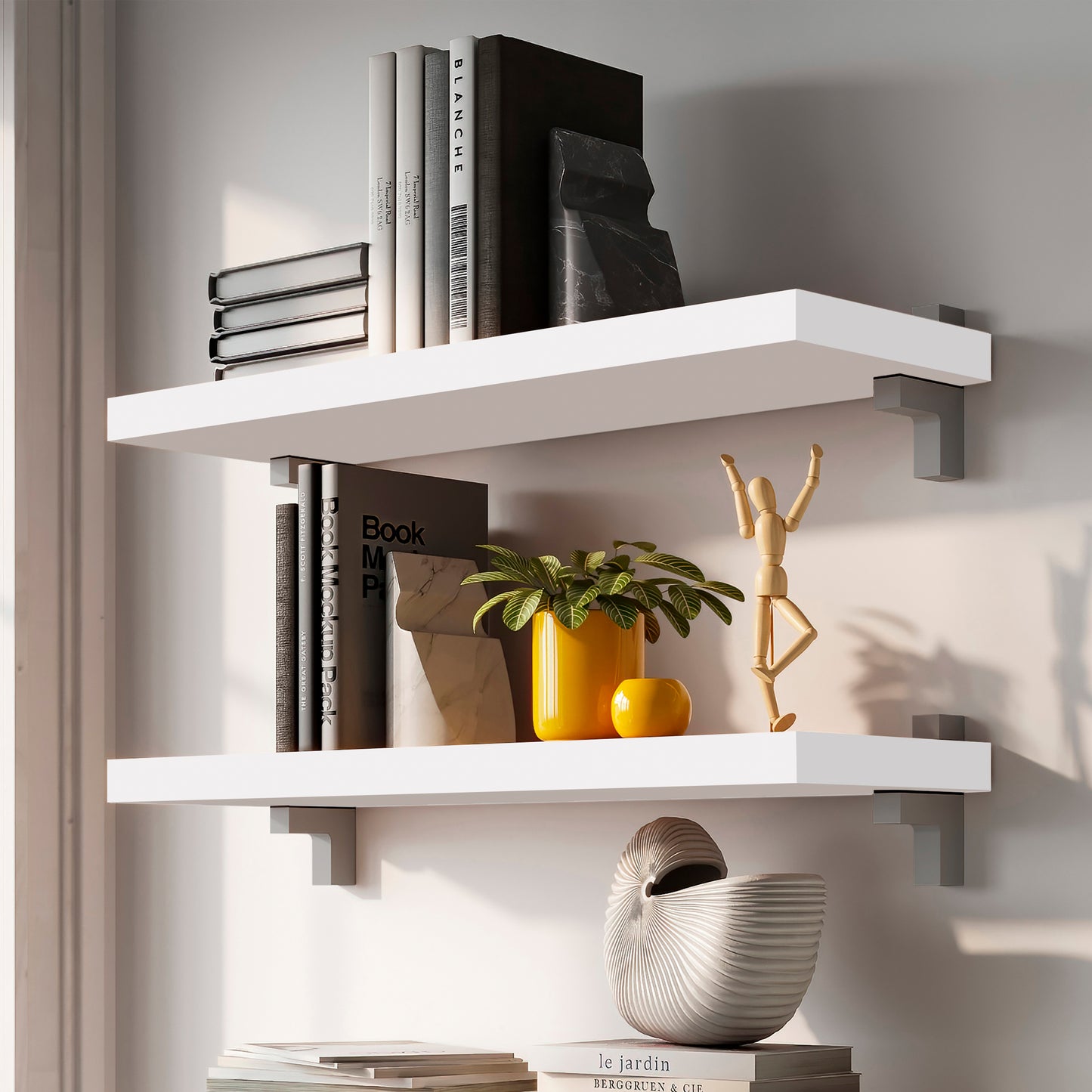 Emuca Ripiano per scaffali, 600x200mm, spessore 30mm, Legno, Verniciato bianco