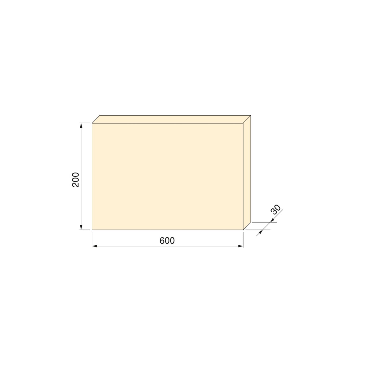 Emuca Ripiano per scaffali, 600x200 mm, spessore 30 mm, Legno, Finitura rovere