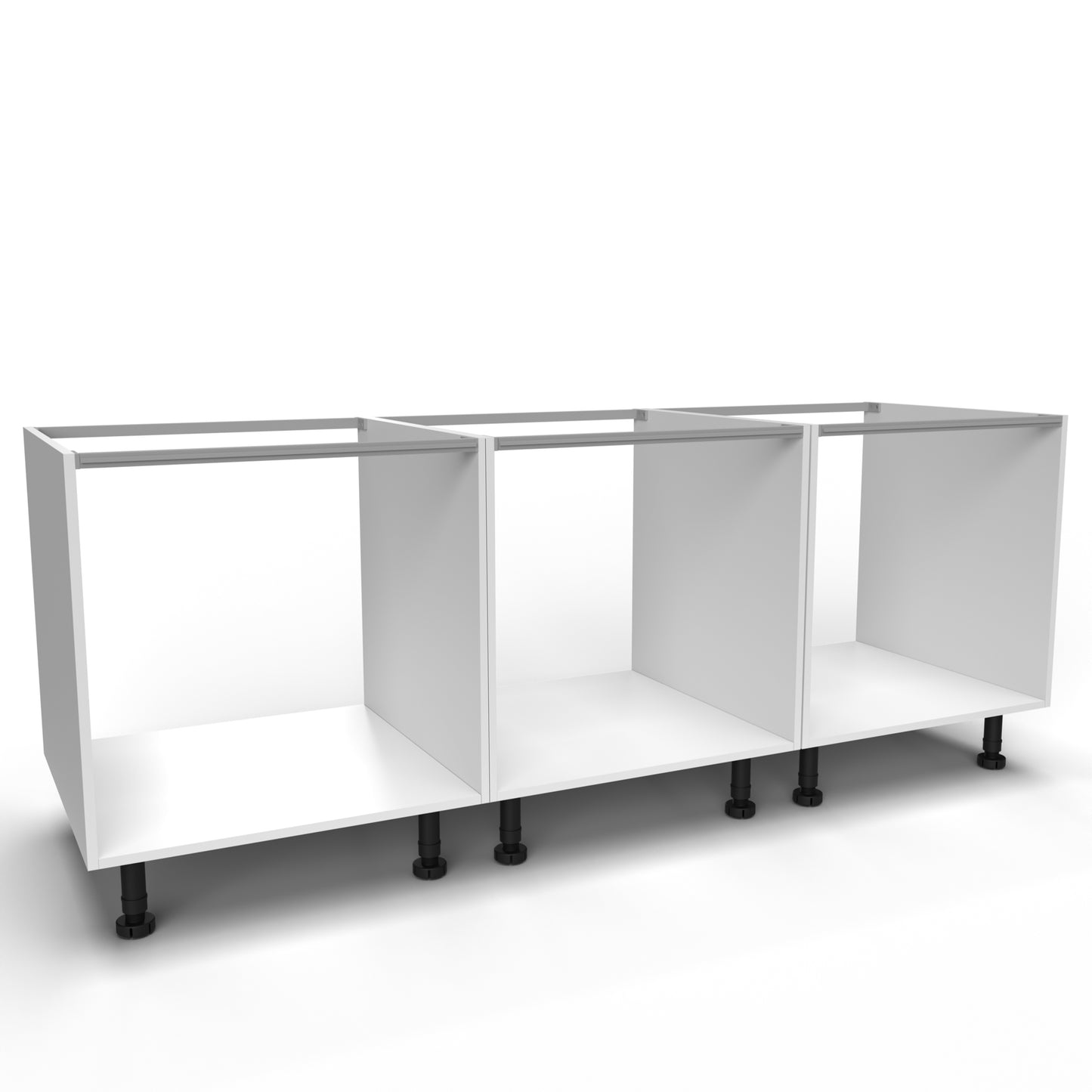Emuca Lotto di 4 traverse per mobili da cucina Albeam, con accessori a vite, Alluminio e Tecnoplastica, Anodizzato opaco
