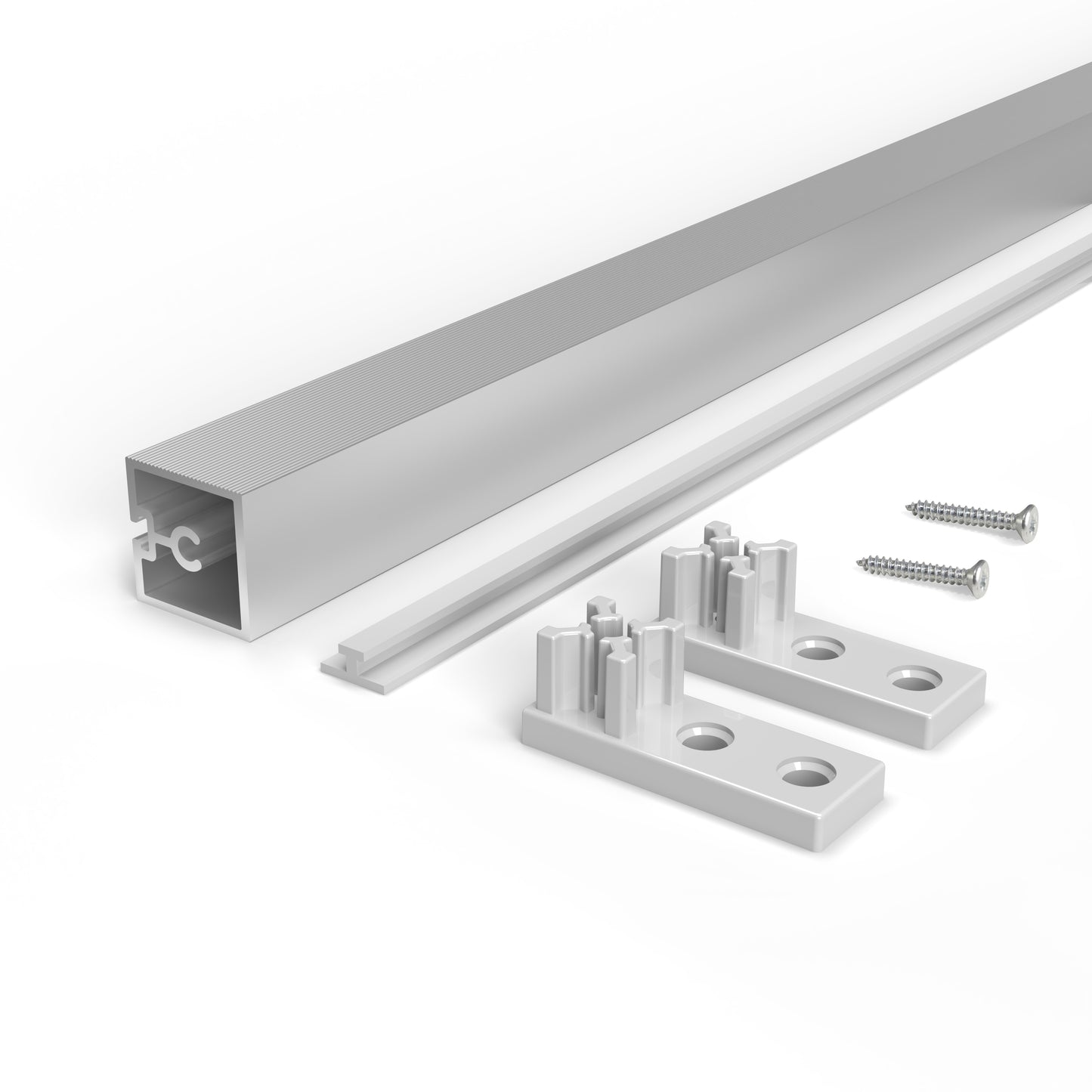 Emuca Lotto di 4 traverse per mobili da cucina Albeam, con accessori a vite, Alluminio e Tecnoplastica, Anodizzato opaco