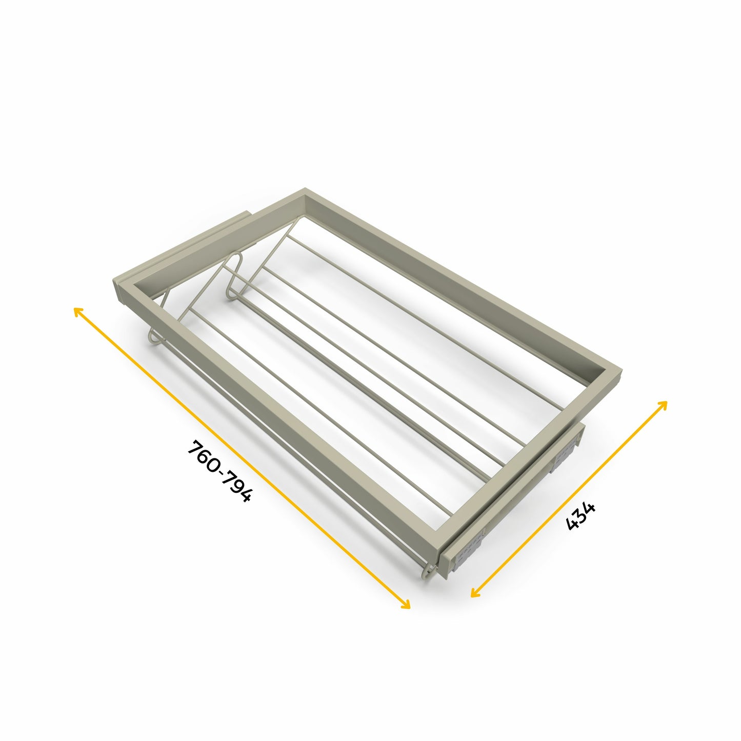Emuca Kit di porta scarpe in metallo e telaio con guide a chiusura ammortizzata per armadio, regolabile, modulo 800 mm, Grigio pietra