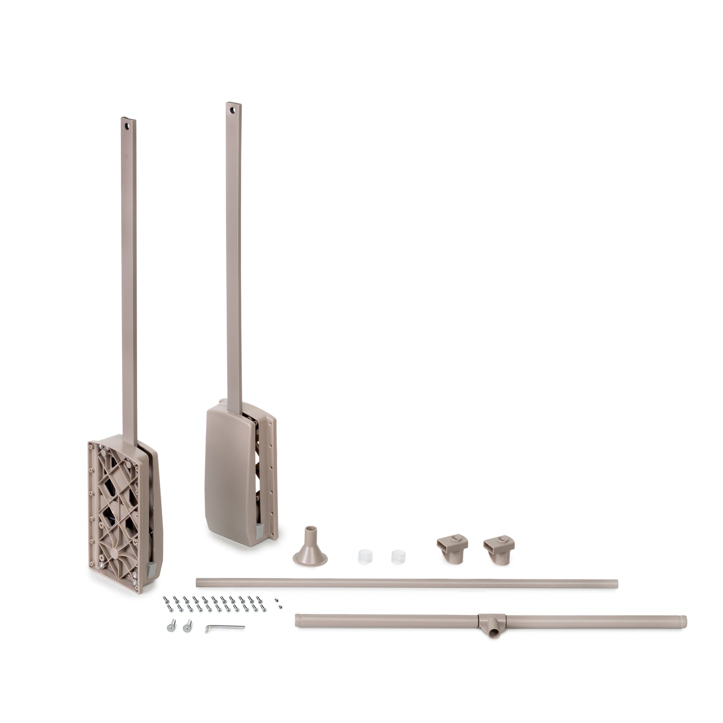 Emuca Appendiabiti per armadio Hang, larghezza regolabile 600-830 mm, Acciaio e Tecnoplastica, Verniciato grigio pietra
