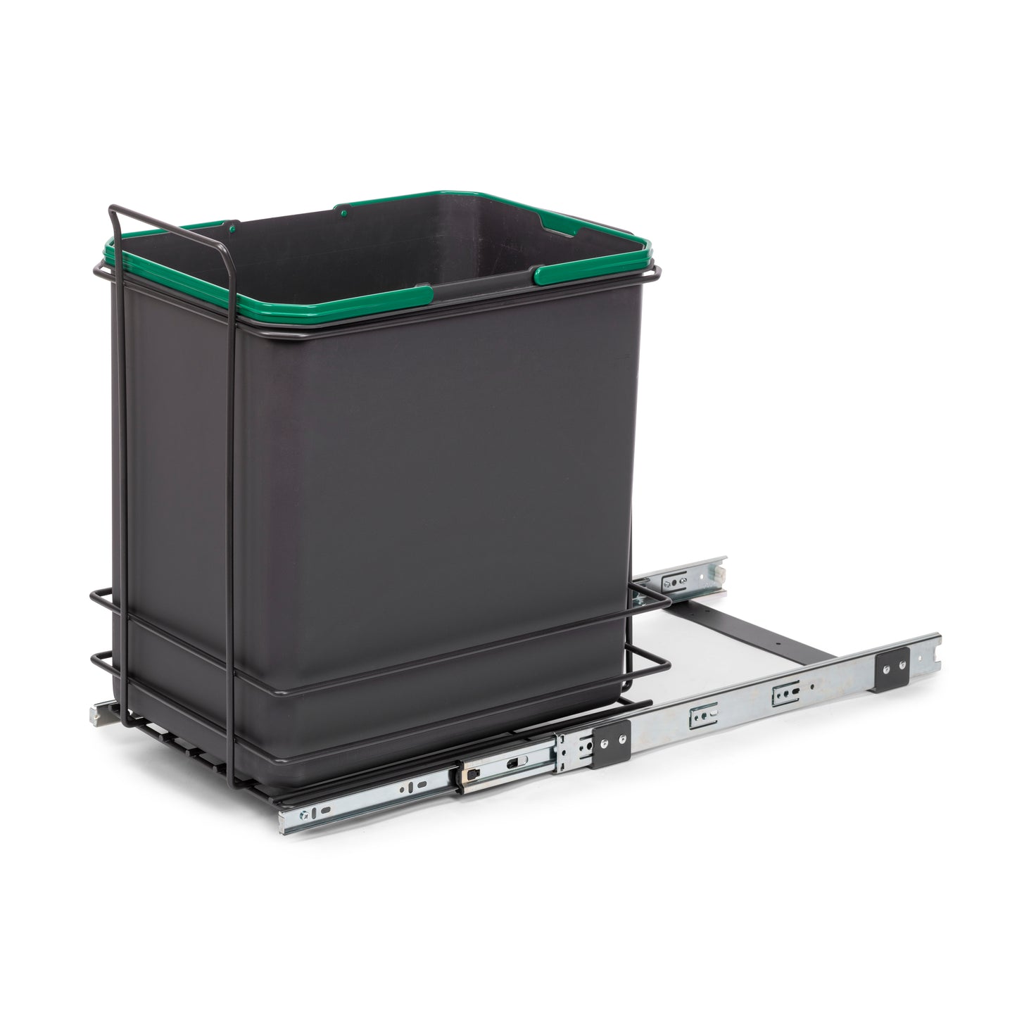 Emuca Recycle 1x35lt per il montaggio sul fondo e l'estrazione manuale nel mobile da cucina, Grigio antracite, Tecnoplastica