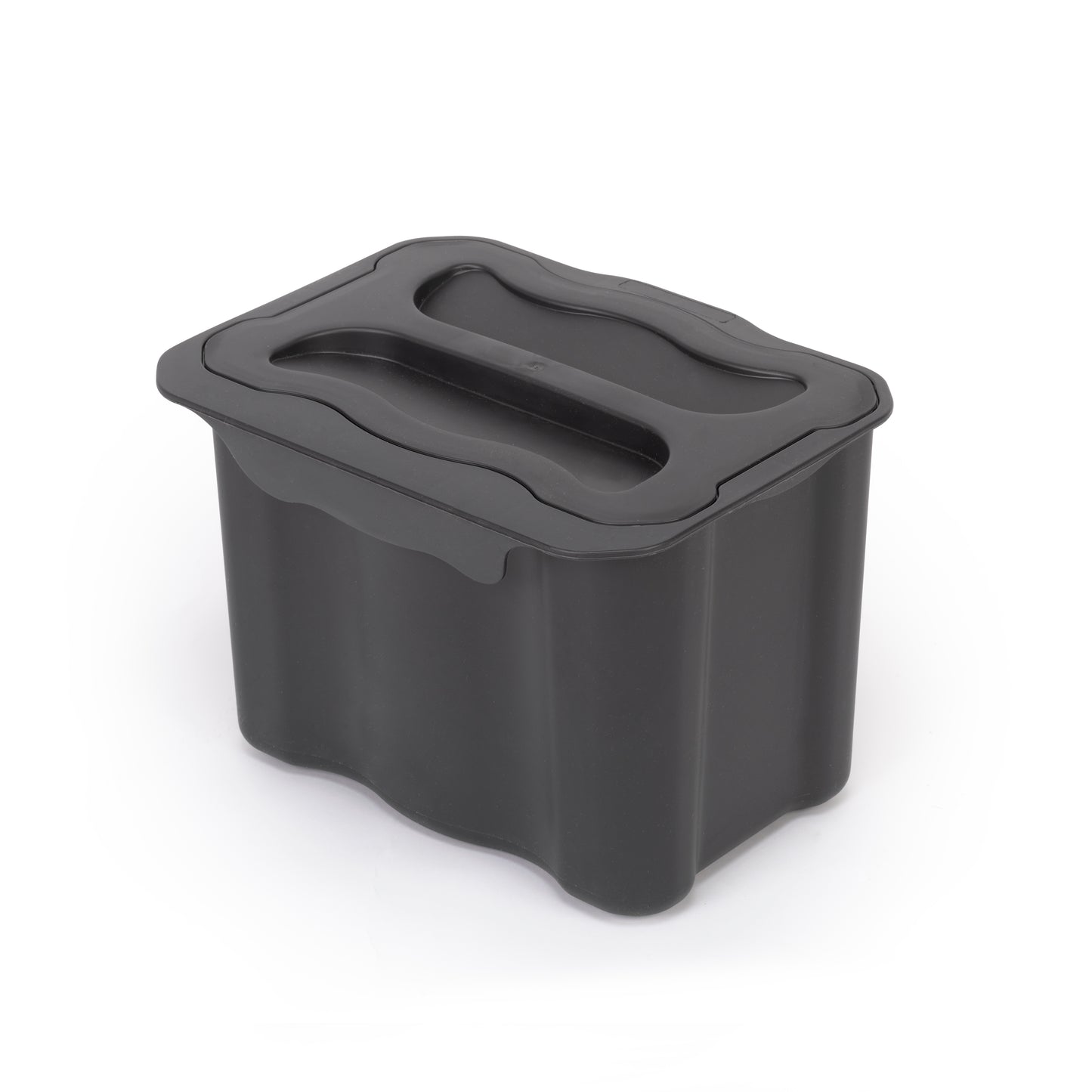 Emuca Recycle contenitore per la raccolta differenziata e per l'appendiabiti Recycle, 1 contenitore da 5 lt, con coperchio, Grigio antracite, Tecnoplastica
