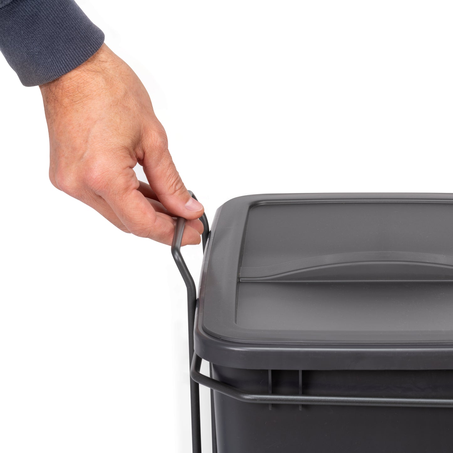 Emuca Contenitore per la raccolta differenziata Recycle da montare sul fondo e da estrarre manualmente in cucina Recycle 2x35lt, Grigio antracite Tecnoplastica
