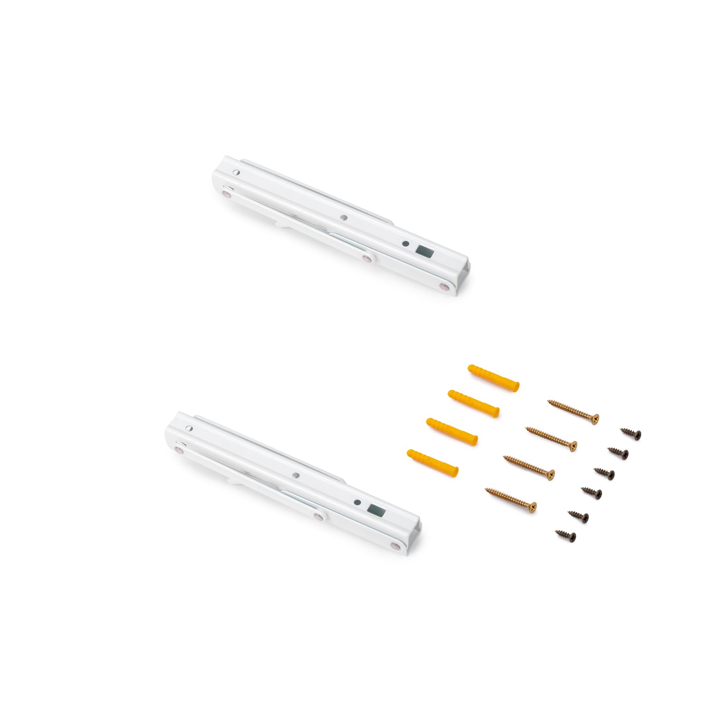Emuca Set di supporti pieghevoli, lunghezza 203 mm, Acciaio, Verniciato bianco