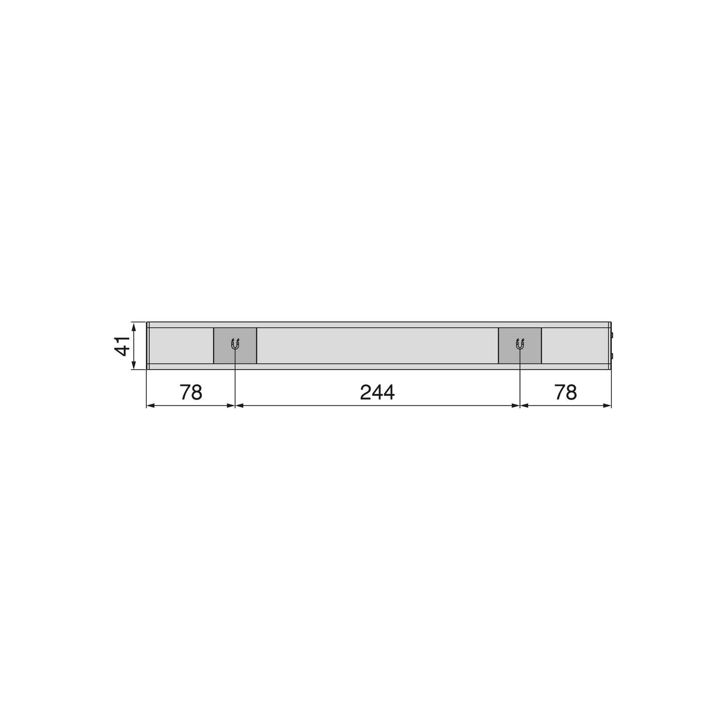 Emuca Lampada LED ricaricabile con USB Kaus Black con sensore di movimento, L400mm, Tecnoplastica e Alluminio, Verniciato nero