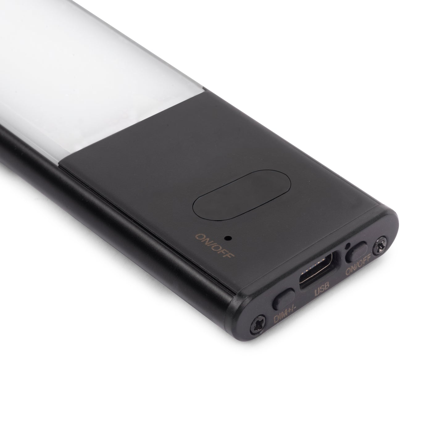 Emuca Lampada LED ricaricabile con USB Kaus Black con sensore di prossimità, L600mm, Tecnoplastica e Alluminio, Verniciato nero
