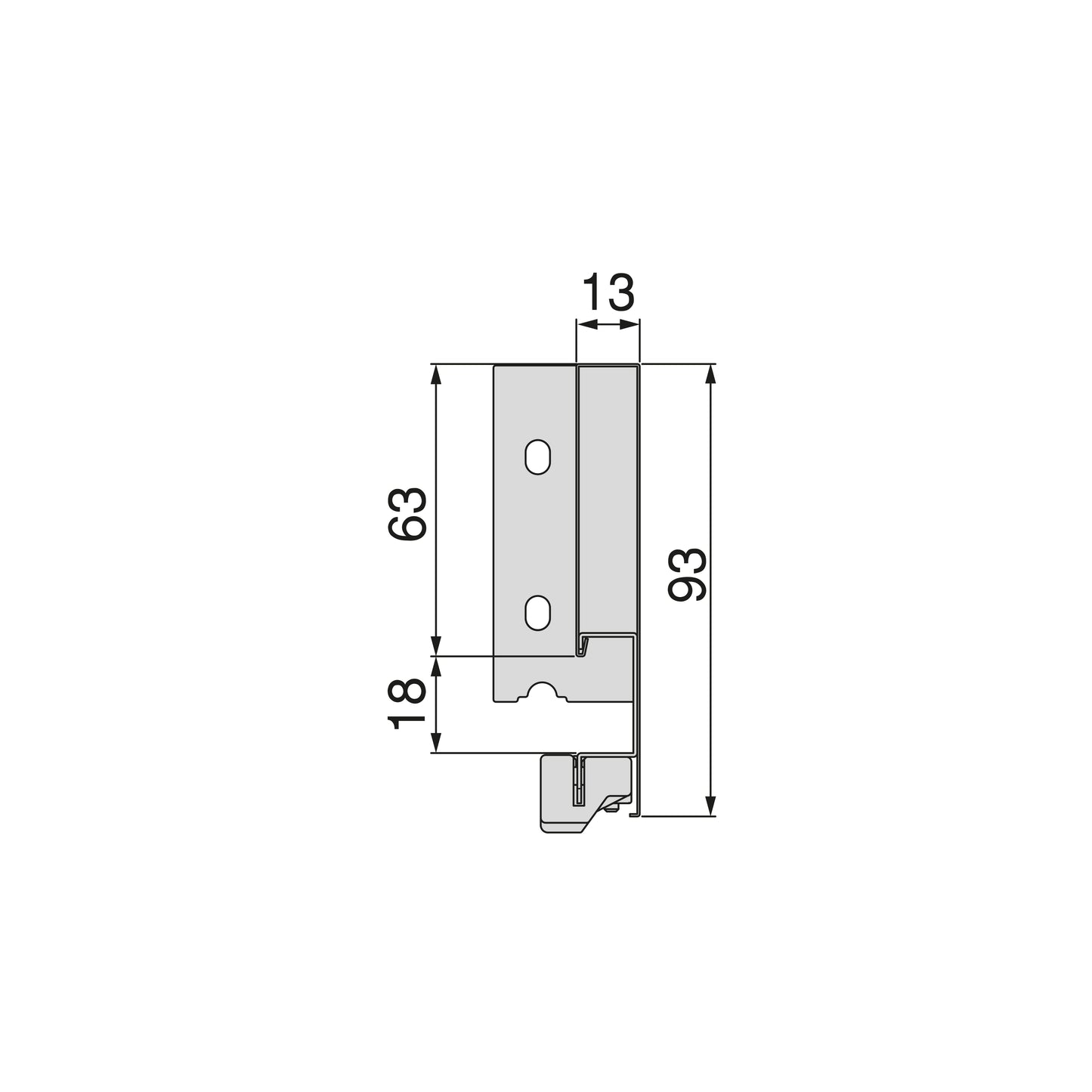 Emuca Cassetto esterno Vertex 40kg altezza 93mm, profondità 450mm, Acciaio, Grigio antracite