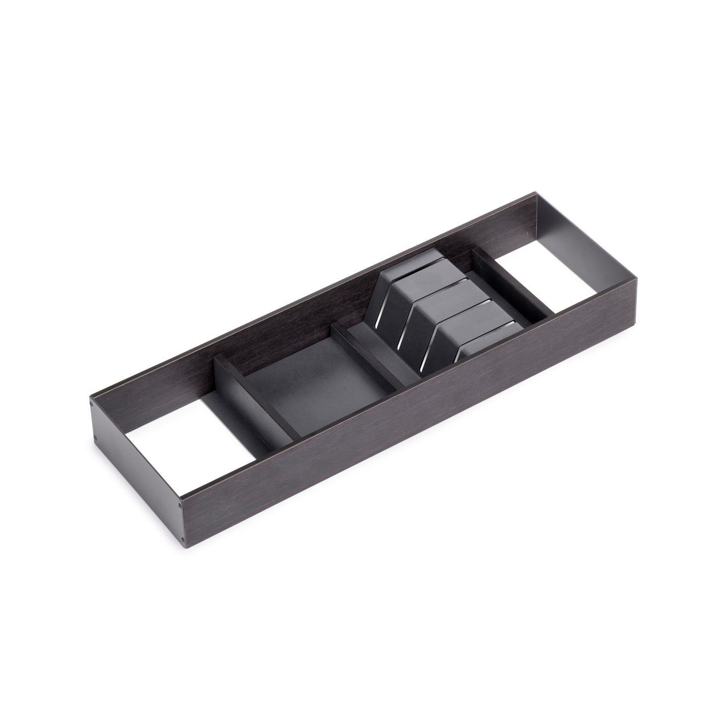 Emuca Portacoltelli per cassetto Orderbox, 150x470 mm, Acciaio e Legno, Grigio antracite