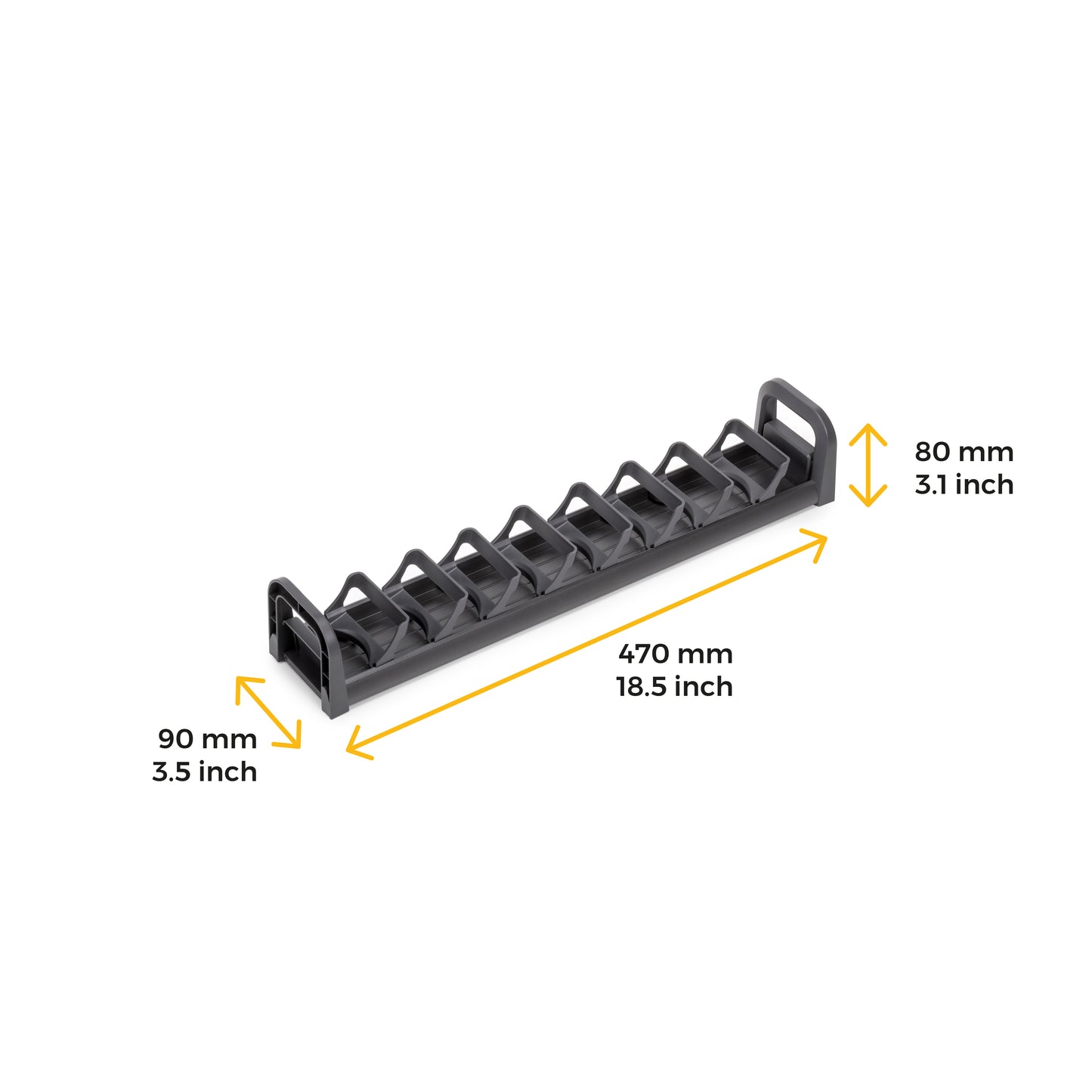 Emuca Supporto per cassetto Orderbox, 90x470 mm, Alluminio e Tecnoplastica, Grigio antracite