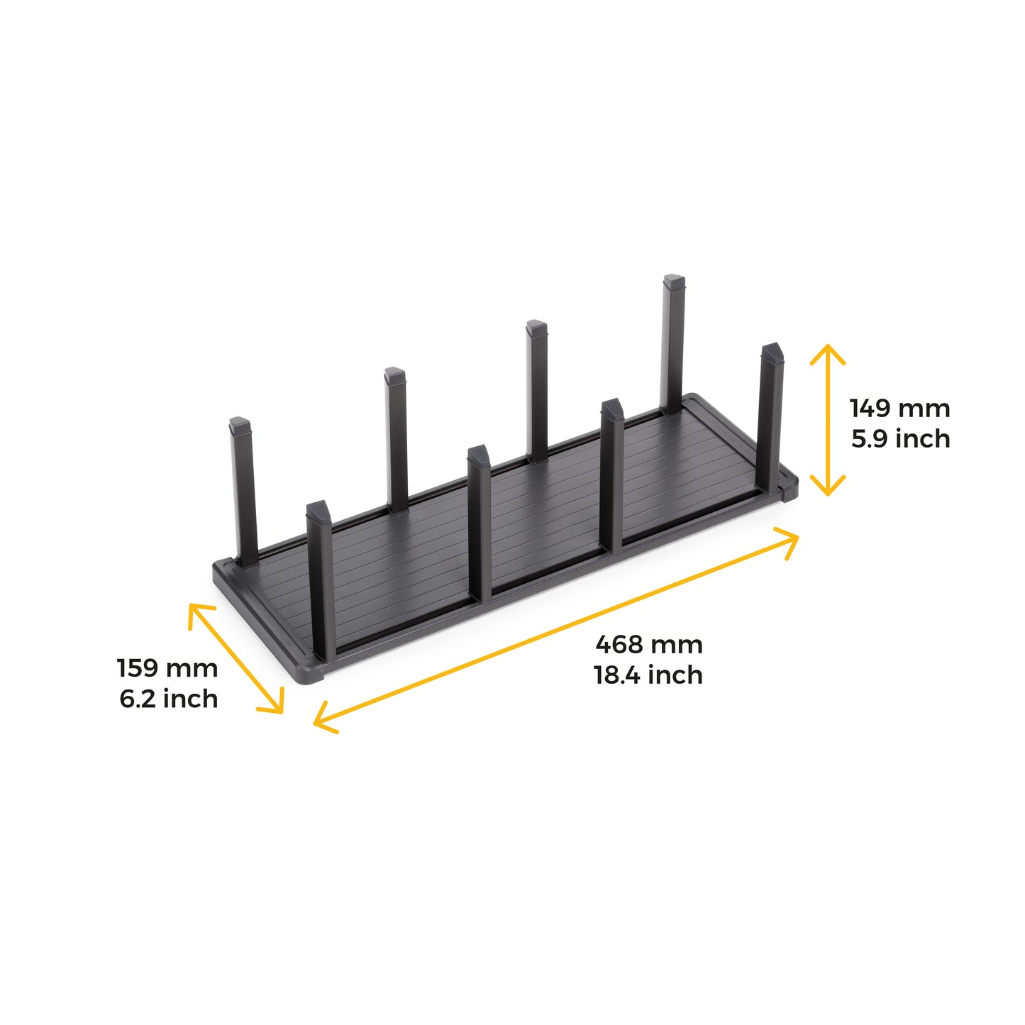 Emuca Portapiatti verticale per cassetto Orderbox, 159x468 mm, Alluminio e Tecnoplastica, Grigio antracite