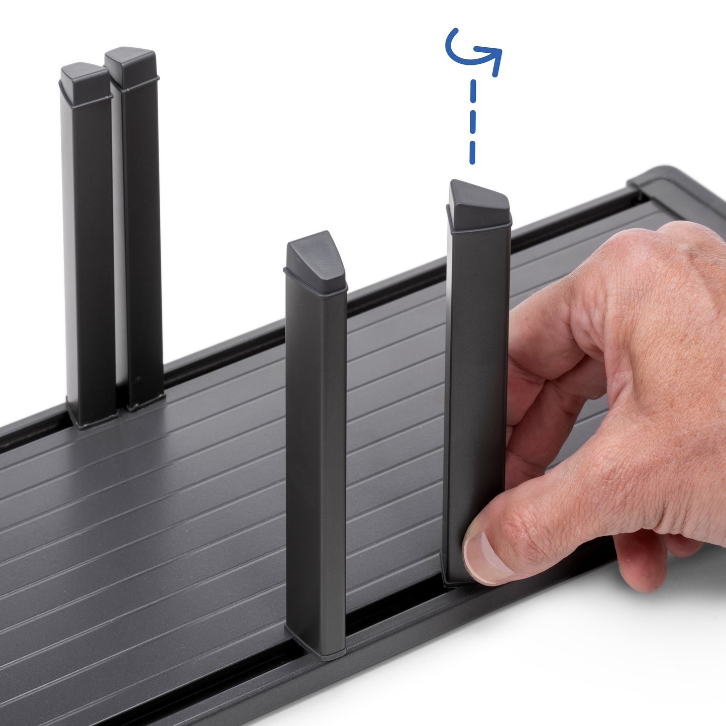 Emuca Portapiatti verticale per cassetto Orderbox, 159x468 mm, Alluminio e Tecnoplastica, Grigio antracite