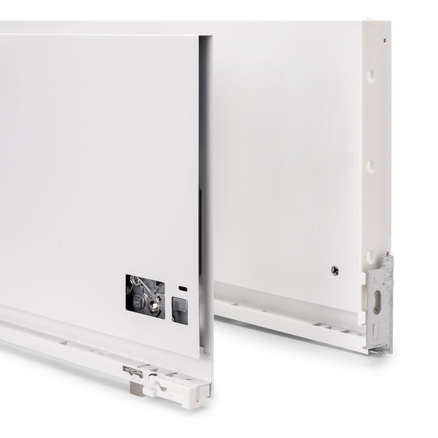 Emuca Cassetto esterno Vertex 60kg, altezza 242 mm, profondità 500 mm, Acciaio, Verniciato bianco