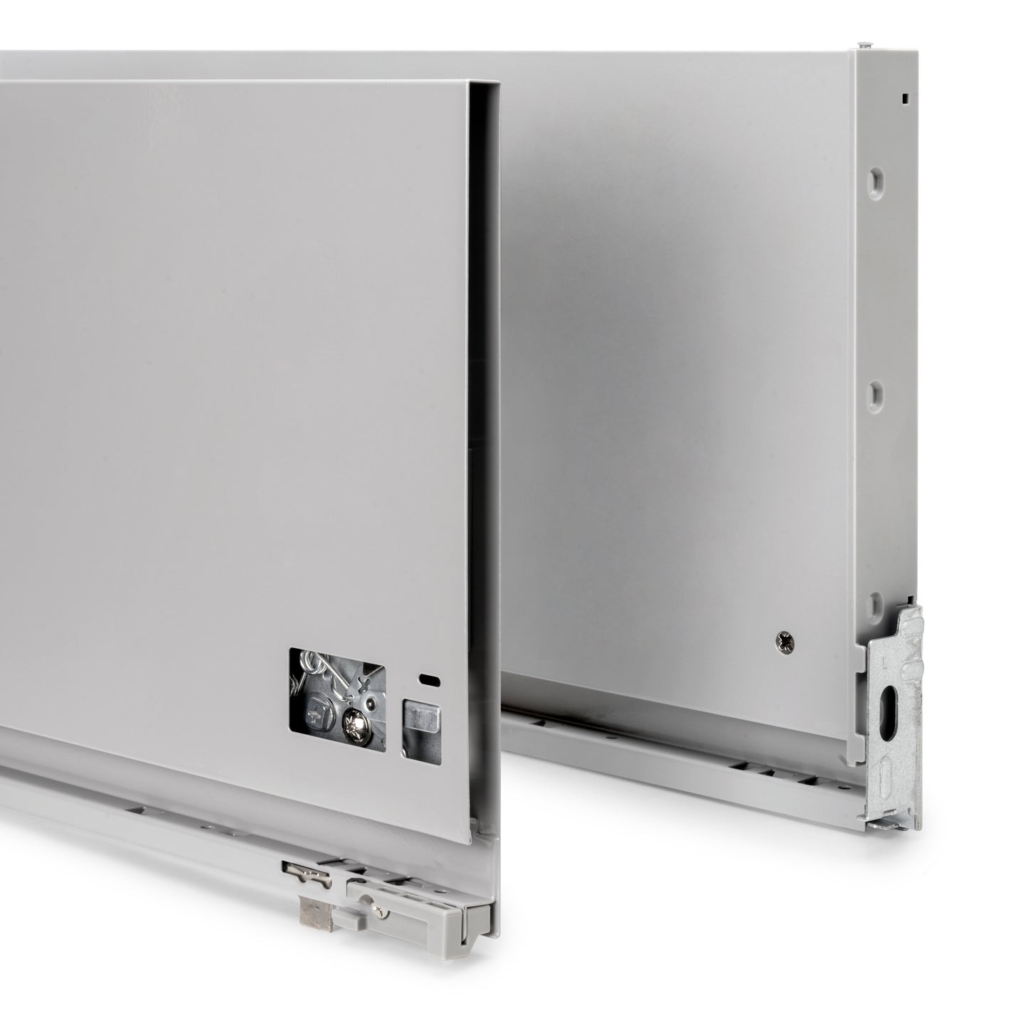Emuca Cassetto esterno Vertex 60kg, altezza 242mm, profondità 500mm, Acciaio, Verniciato alluminio